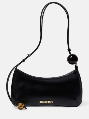 Kožna torba za preko ramena sa perlicama Jacquemus crna