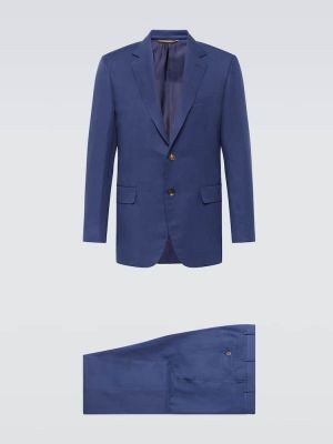 Šilkinis lininis kostiumas Canali mėlyna