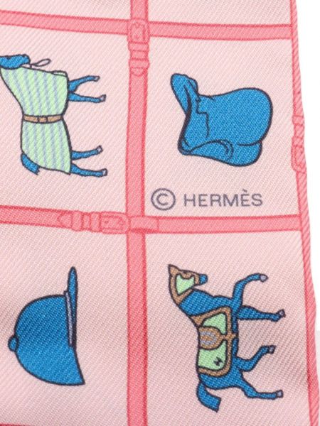 Hedvábný šál Hermès Pre-owned růžový