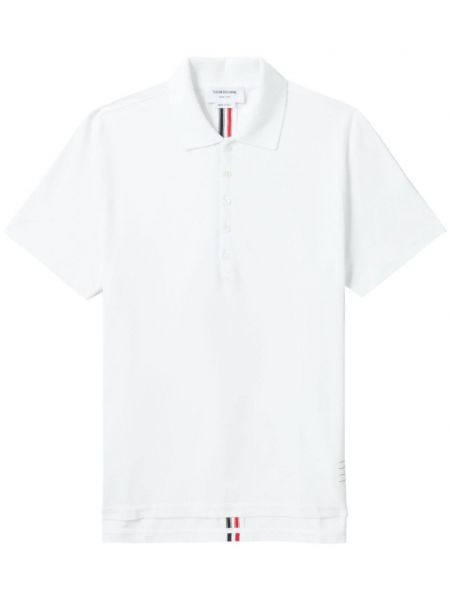 Çizgili polo yaka tişört Thom Browne beyaz