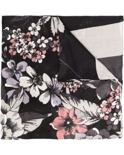 Bufanda de flores con estampado Liu Jo negro