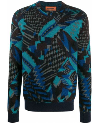 Jersey de tela jersey con estampado abstracto Missoni azul