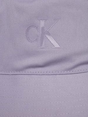 Kapelusz bawełniany Calvin Klein Jeans fioletowy