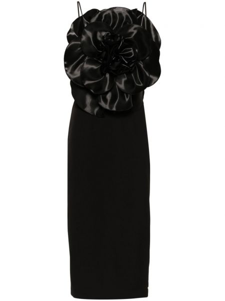 Květinové koktejlové šaty Nissa černé