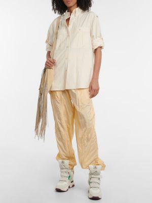 Pantaloni cu talie înaltă Isabel Marant galben