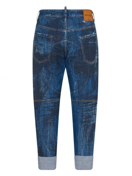 Skinny fit džinsai su nubrozdinimais Dsquared2 mėlyna