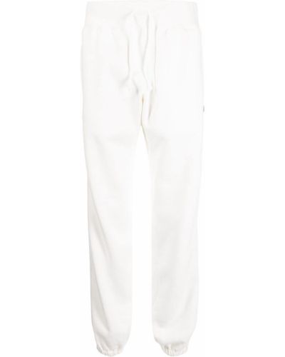 Pantalones de chándal con bordado con cordones Undercover blanco