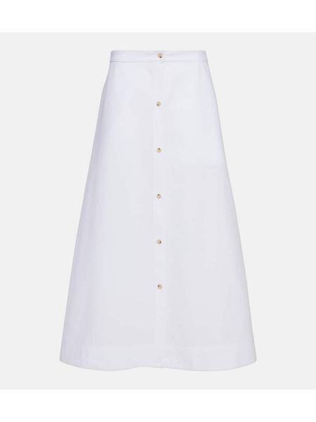 Памучна макси пола с висока талия Toteme бяло