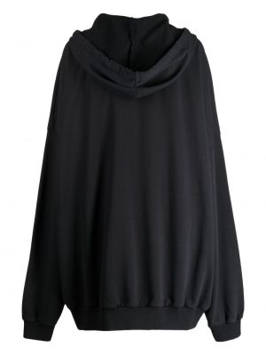 Bluza z kapturem bawełniana z nadrukiem Vaquera czarna