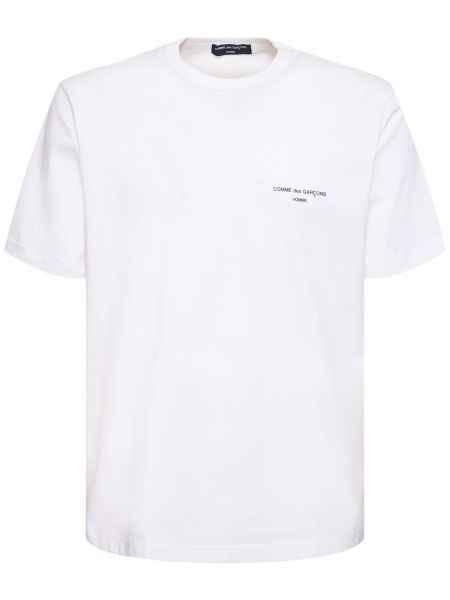 T-shirt di cotone con stampa Comme Des Garçons Homme bianco