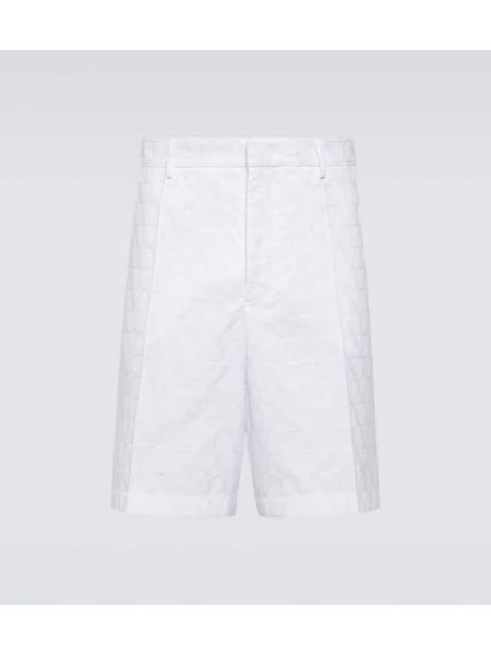 Pantaloni scurți din bumbac din jacard Valentino alb