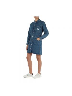 Mini vestido con bolsillos Calvin Klein Jeans azul