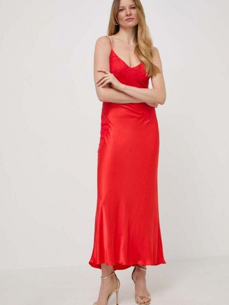 Obleka Bardot rdeča