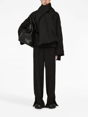 Péřová bunda s výšivkou Jil Sander černá