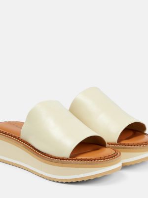 Sandali di pelle con platform Clergerie beige