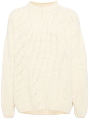 Chunky pulover z okroglim izrezom Bonsai bela