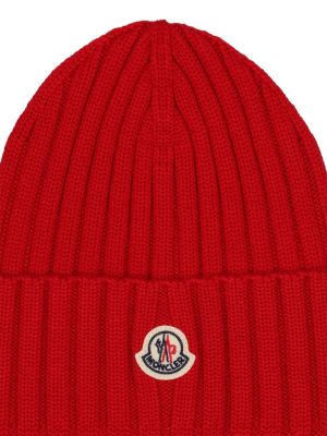 Плетена вълнена вълнена шапка Moncler червено