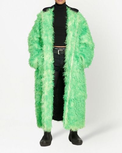 Kabát s kapucí Balenciaga zelený
