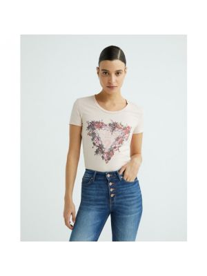 Camiseta de flores manga corta Guess rosa