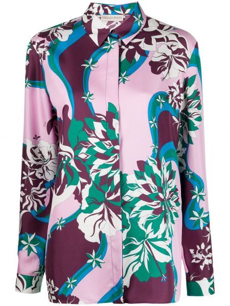 Camisa con estampado abstracto Emilio Pucci rosa