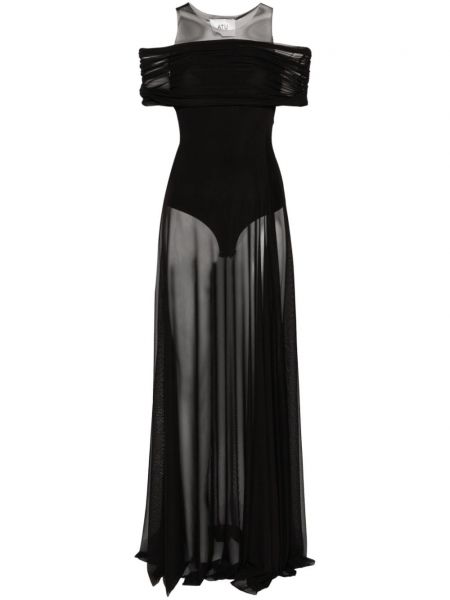 Večerné šaty so sieťovinou Atu Body Couture čierna