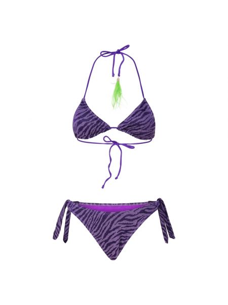 Spitzen bikini mit print mit spitzer schuhkappe 4giveness lila