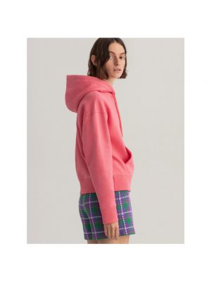 Sudadera con capucha de algodón Gant rosa