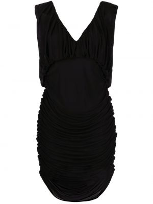 Κοκτέιλ φόρεμα με λαιμόκοψη v Saint Laurent μαύρο