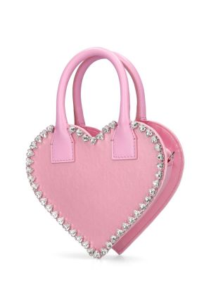 Сатенени чанта със сърца Mach & Mach розово