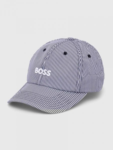 Pamučna kapa s printom Boss plava