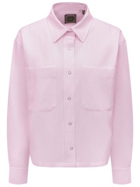 Хлопковая льняная рубашка Destin розовая