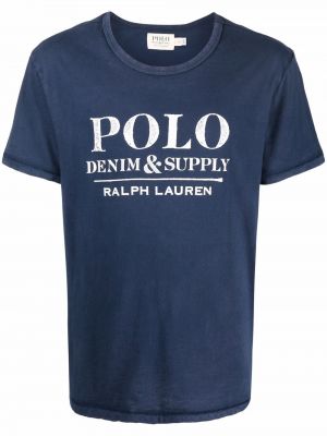 Поло тениска с принт Polo Ralph Lauren синьо