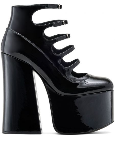 Кожени полуотворени обувки Marc Jacobs черно