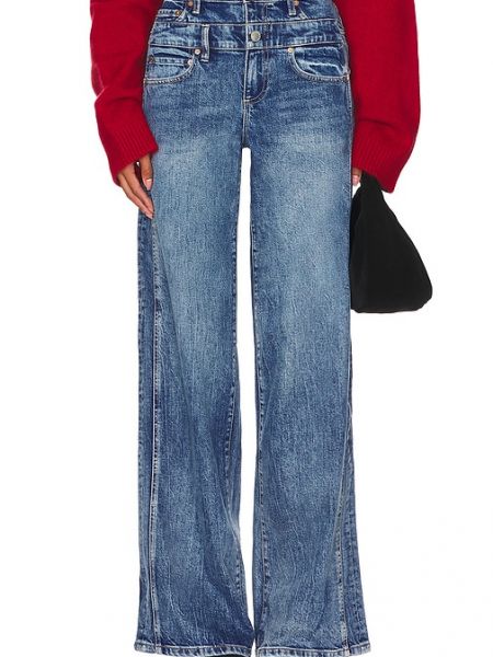 Yüksek belli flare jean pantolon Alice + Olivia mavi