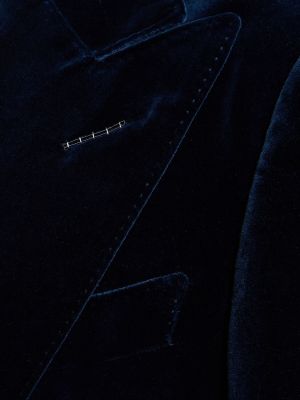 Žametna jakna iz rebrastega žameta Tom Ford modra