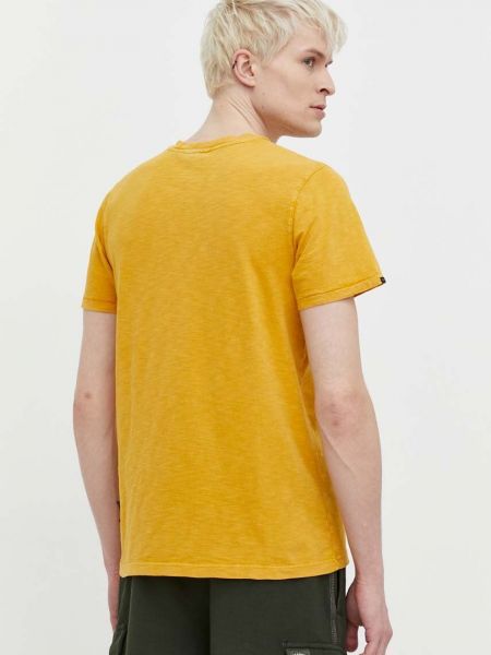 Koszulka bawełniana Superdry żółta