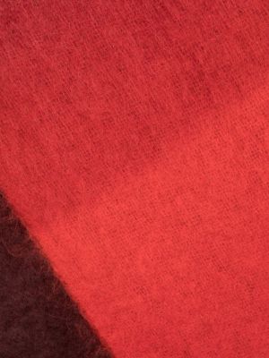 Mohérový šál s přechodem barev Ganni červený