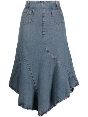 Asimetriškas džinsinis sijonas Gimaguas mėlyna