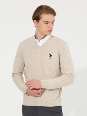 Пуловер U.s. Polo бежевый