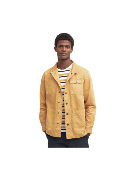 Camisa de algodón con bolsillos Barbour amarillo
