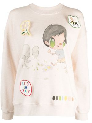 Sweatshirt aus baumwoll mit print Mira Mikati beige