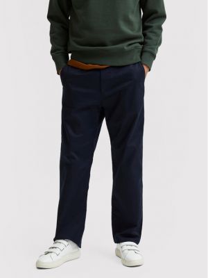 Relaxed fit chinos kelnes Selected Homme mėlyna
