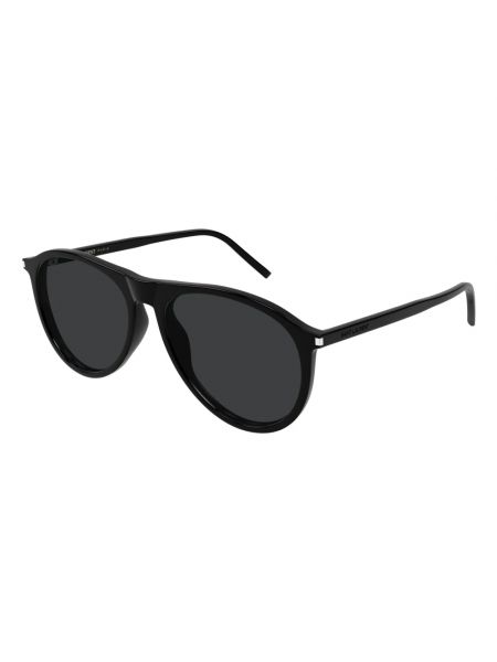 Okulary przeciwsłoneczne skórzane klasyczne Saint Laurent czarne