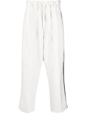 Ravne hlače s črtami Y-3 bela