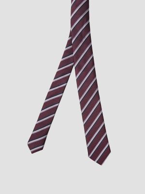 Фиолетовый шелковый галстук в полоску Boss