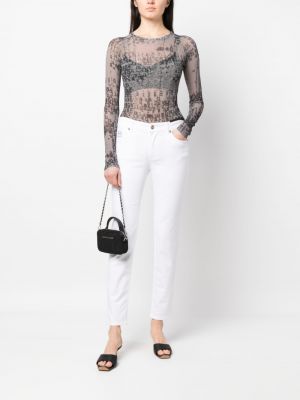 Kitsa lõikega teksapüksid Versace Jeans Couture valge