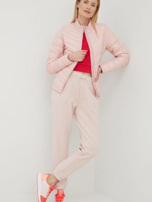 Outhorn spodnie dresowe damskie kolor różowy gładkie