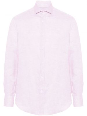 Lanena srajca Brunello Cucinelli roza