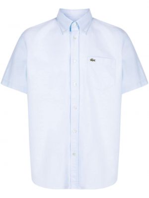 Памучна риза Lacoste синьо