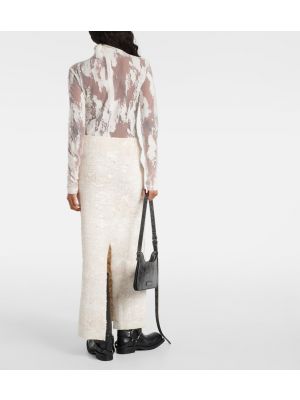 Dlhá sukňa s výšivkou Acne Studios biela